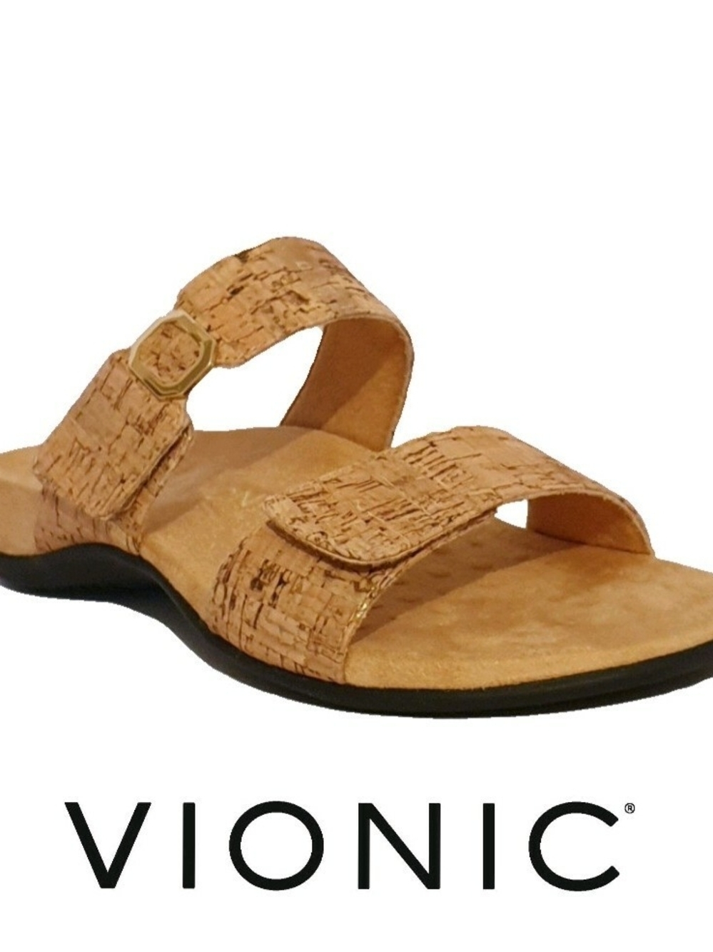 Vionic Camila Cork Slide Sandals Women's US 10 Tan Orthotic Adjustable Comfort S